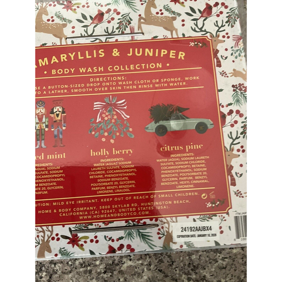 NEW H+B Amaryllis & Juniper Body Wash Christmas Holiday Collection Set of 3 - Picture 5 of 10